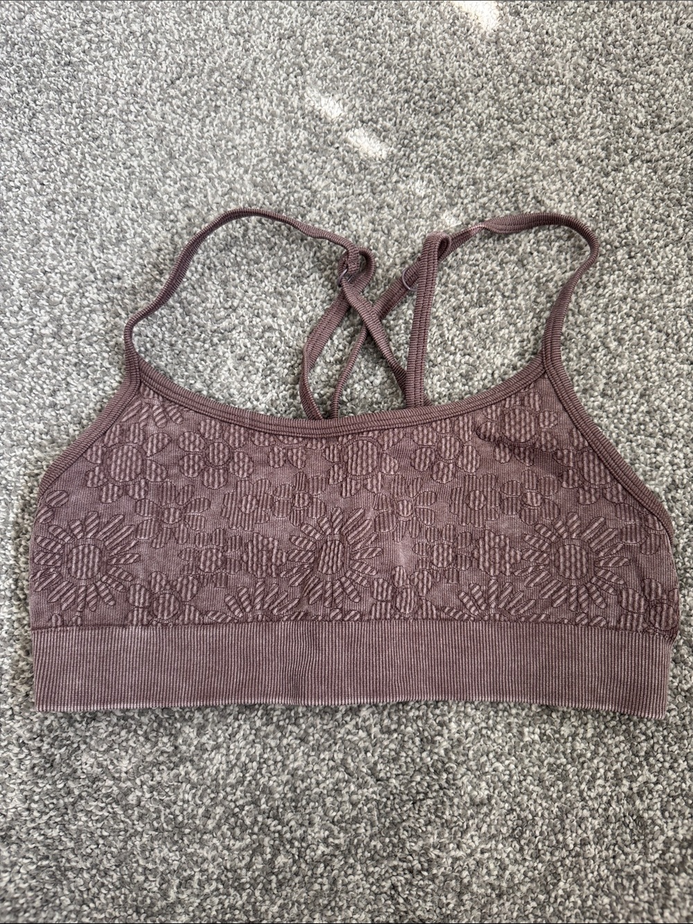 OFFLINE Seamless Floral Strappy
Back Sports Bra in Mauve
